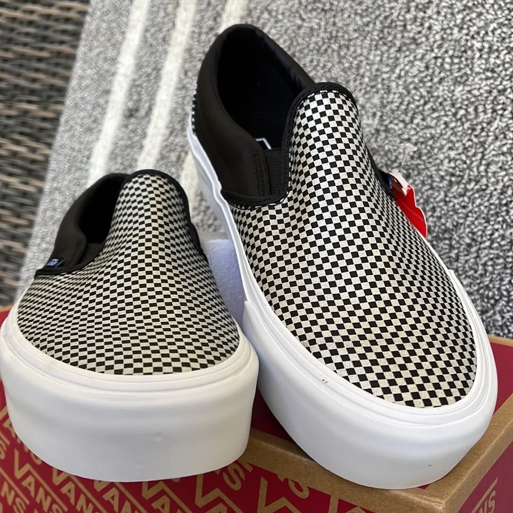 Vans Classic Slip-On Sparkle Check Black/True White WMNS sneakers-platforms - Picture 8 of 16